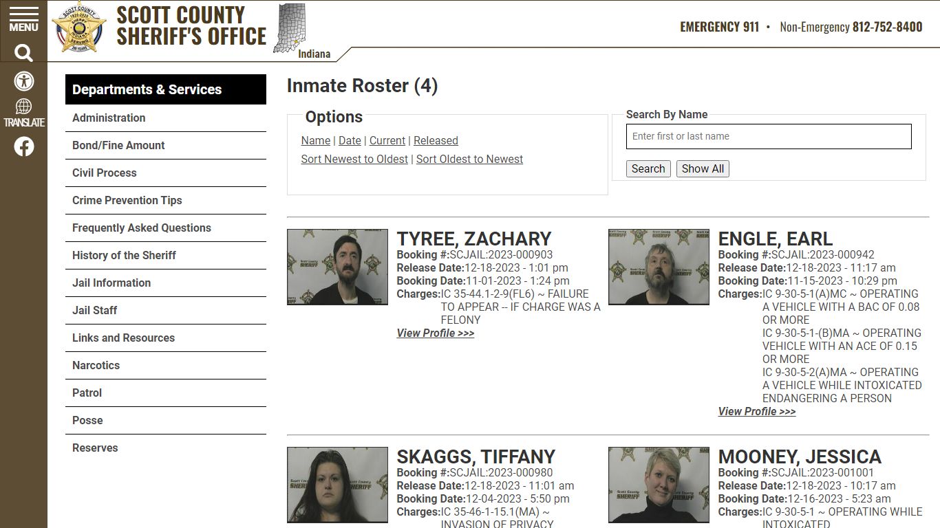 Inmate Roster - Released Inmates Booking Date Descending - Scott County ...